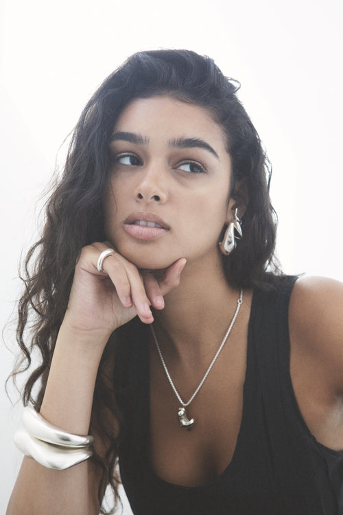 sculptural hoop earrings