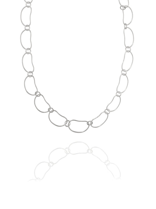 delicate sculptural chain necklace 