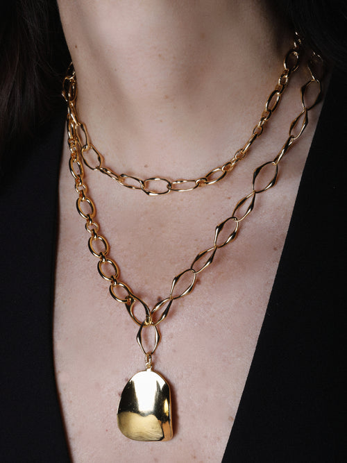 gold sculptural necklace