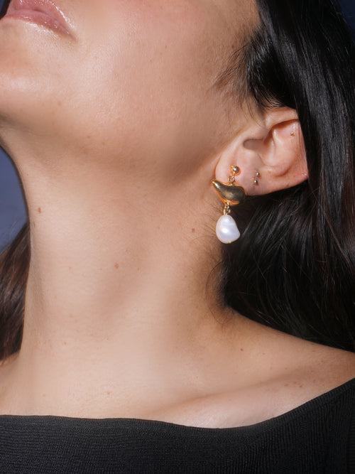 sculptural gold earrings