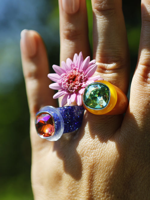luxury acrylic ring pink