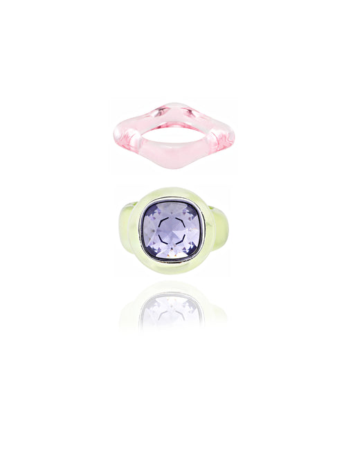designer colorful ring set