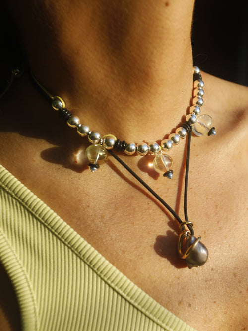 Luxury Cord Pearl Choker