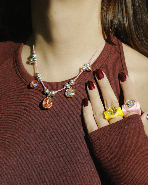 designer yellow lucite ring