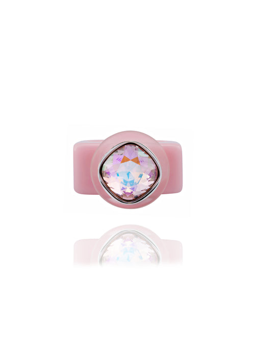 designer pink lucite ring