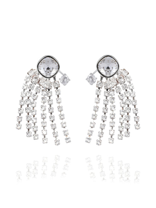 rhinestone strand chandelier earrings