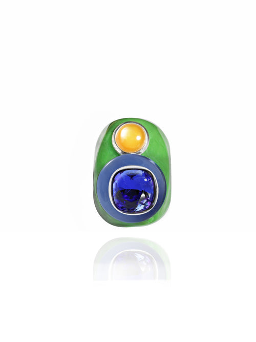 designer green resin ring
