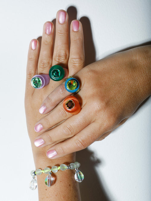 designer orange resin ring