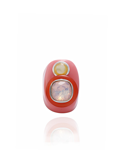 pink statement acrylic ring