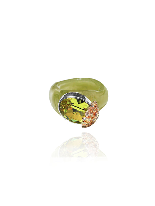 green lucite ring