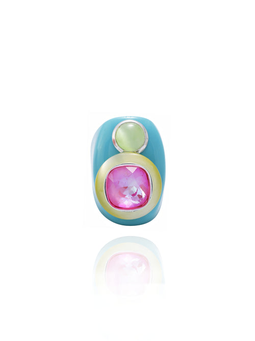 pink statement acrylic ring