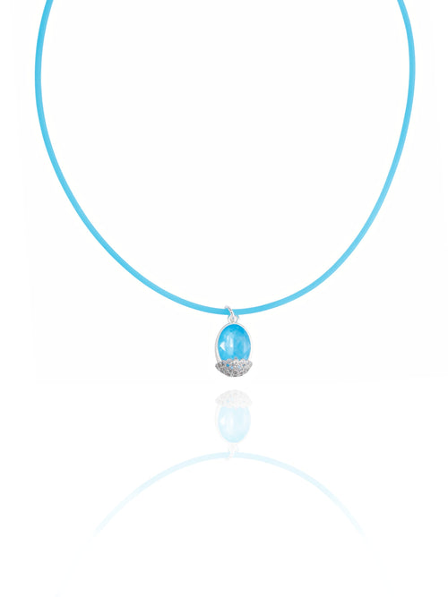 blue choker necklace