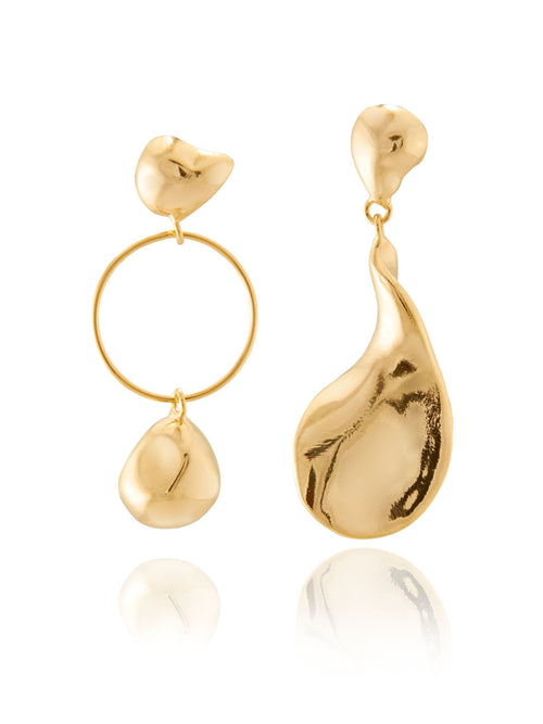 gold sculptural earring