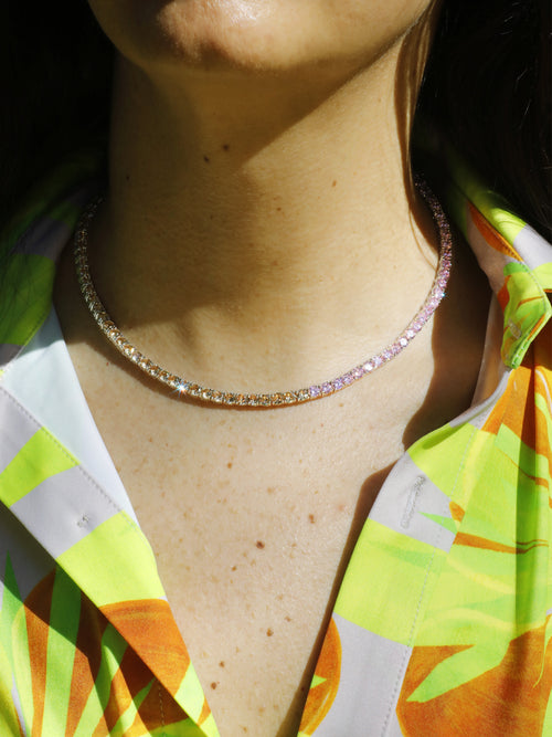 colorful tennis necklace