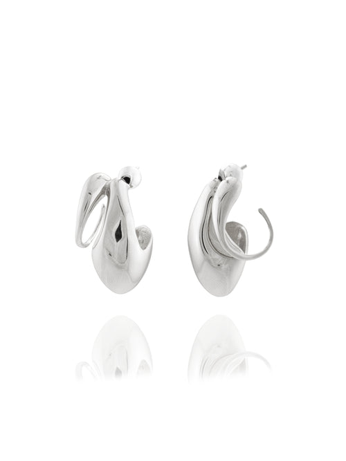 sterling silver sculptural hoop earrings
