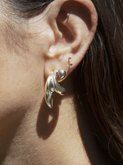 silver double hoop earring