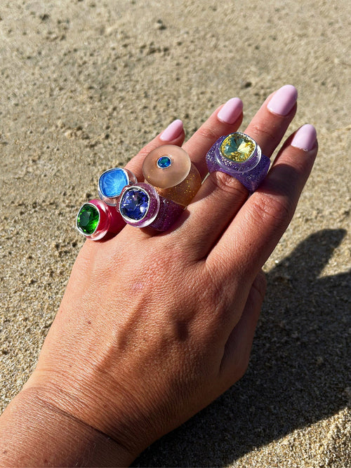 Akrilic Rings Unique Cocktail Rings | Colorful Acrylic Rings – MOUNSER