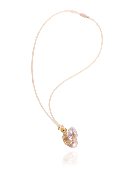 pearl choker on cord
