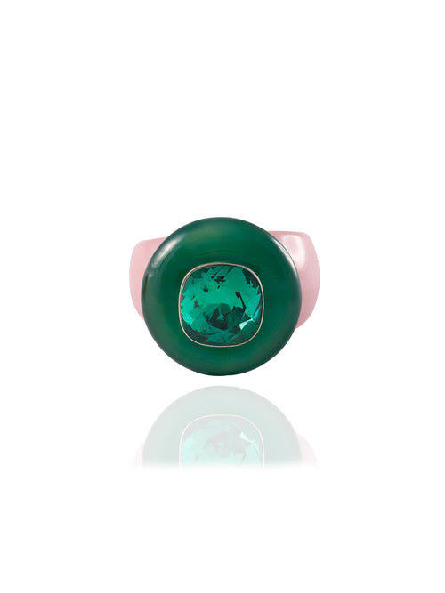 designer green cocktail ring