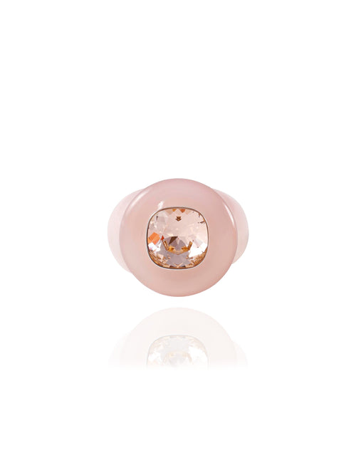 designer pink rhinestone ring