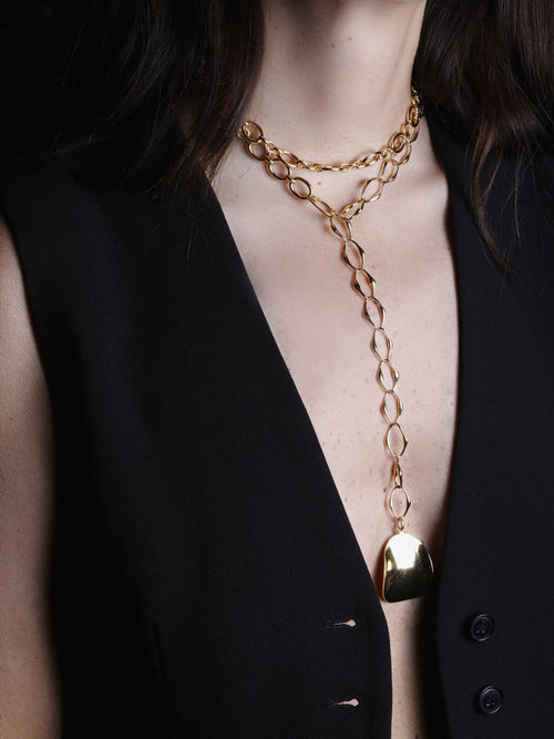 gold sculptural necklace