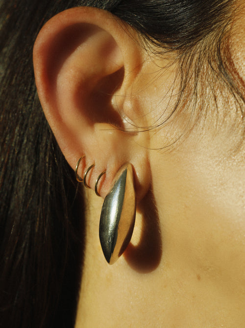 luxury sculptural hoop earring