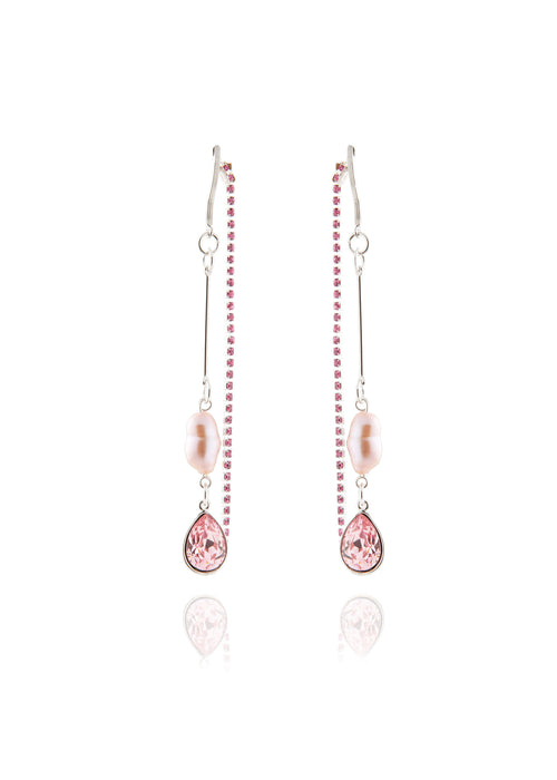 pink freshwater pearl earrings