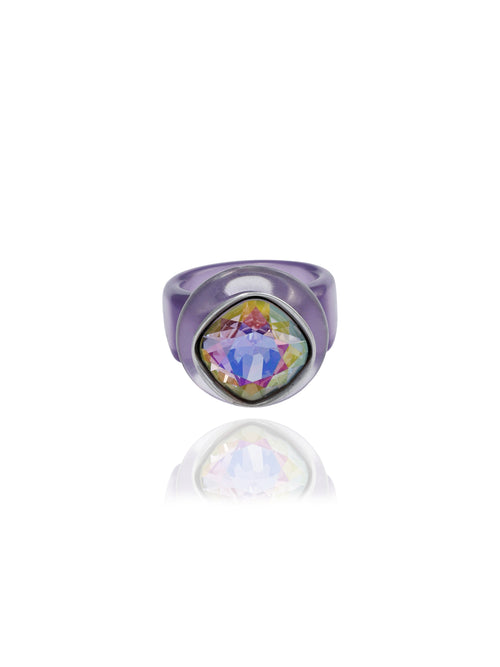 purple Swarovski crystal ring