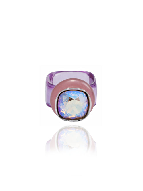 Pink Swarovski crystal ring