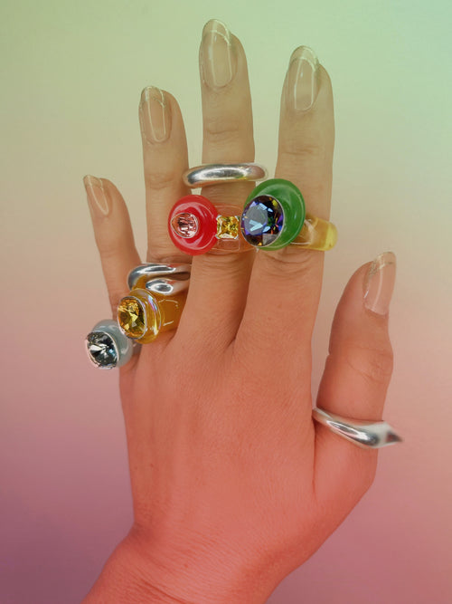 luxury rainbow ring