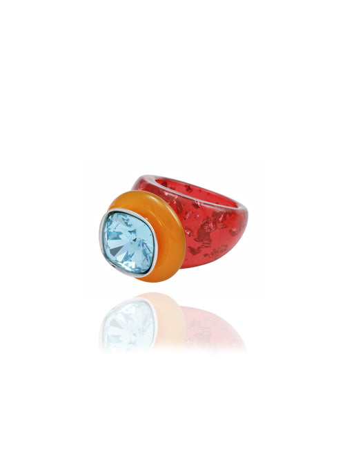 colorful Swarovski ring