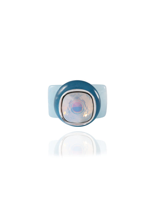blue rhinestone ring