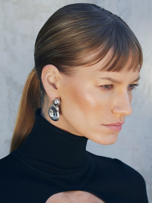 MOUNSER Aalto Drop Earrings Silver free form drop earrings with removable charms
