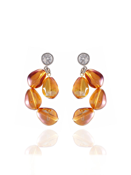 MOUNSER Bubble Earrings in Tangerine sculptural glass statement earrings