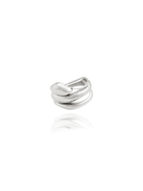 MOUNSER Corn Ring in Sterling Silver featuring a sculptural, amorphous high-polish silhouette