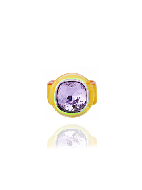 MOUNSER Daydream Ring in Vista vibrant Austrian crystal and acrylic resin statement ring