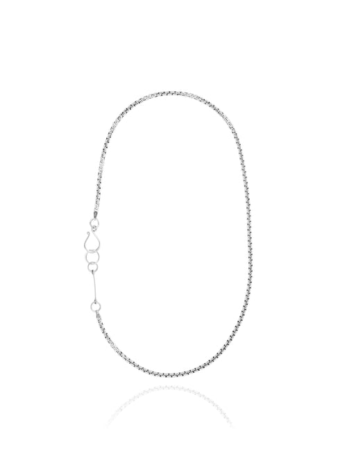 Everyday Chain Necklace in sterling silver by MOUNSER featuring asymmetrical layered silhouette and convertible extender detail