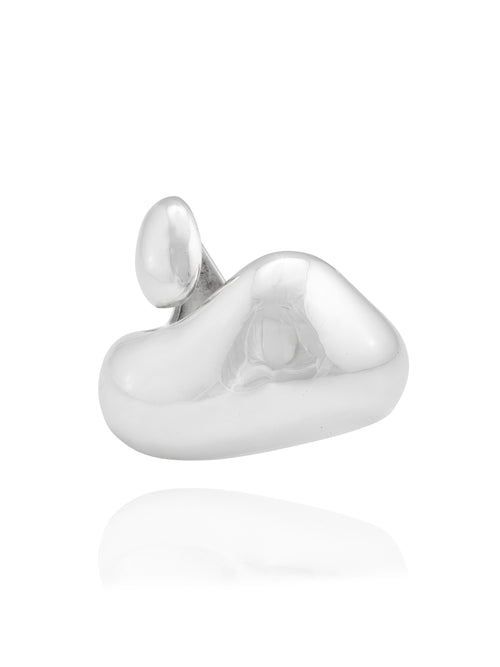 MOUNSER Large Buck Cuff Bracelet in Sterling Silver sculptural statement cuff bracelet with a puffed voluminous shape and a high polished glossy finish