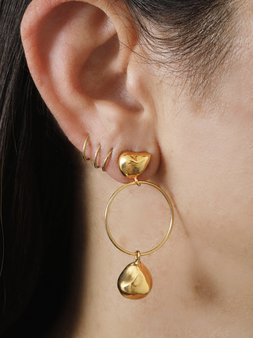MOUNSER Lunar Earrings in Gold sculptural hoop earring