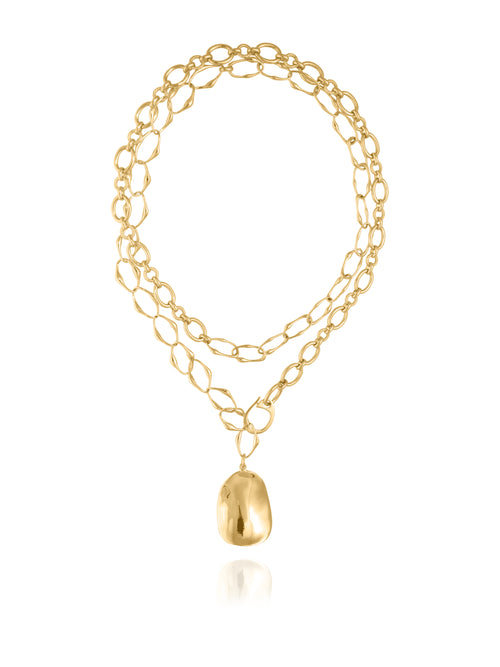 MOUNSER Peel Chain Gold Multi‑Use Strand Necklace-Sculptural Designer Jewelry