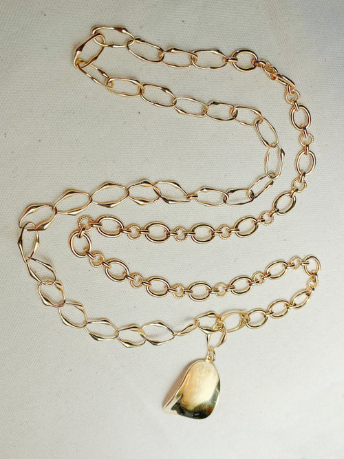 MOUNSER Peel Chain in Gold Sculptural Necklace, Handcrafted Los Angeles 