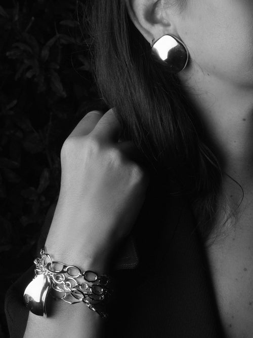 MOUNSER Peel Chain in Silver, adjustable necklace styled as bracelet — Modern Art Jewelry