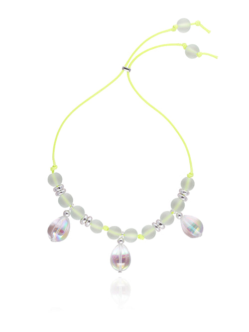 MOUNSER Seaside Souvenir Bracelet in Positano colorful glass beaded cord bracelet that can be adjusted to wear as a beachy anklet style