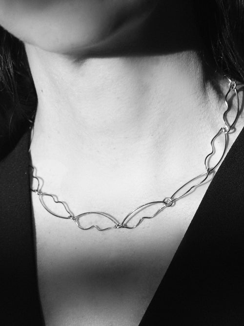minimal sterling silver chain necklace