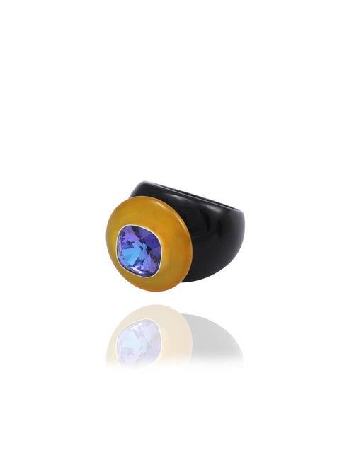 colorful Swarovski cocktail ring