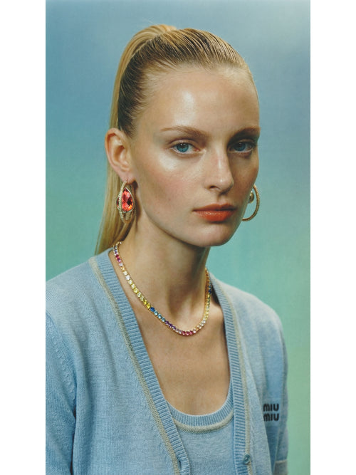 Mounser Studio Rainbow multi colored tennis necklace