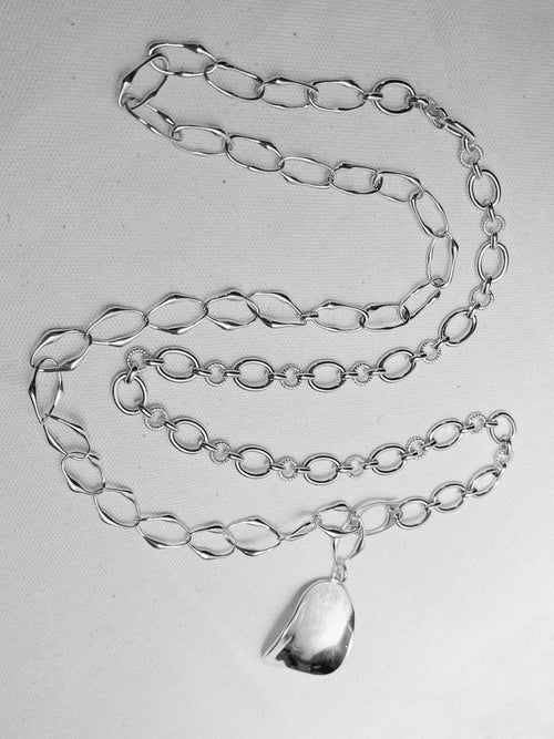 silver sculptural necklace