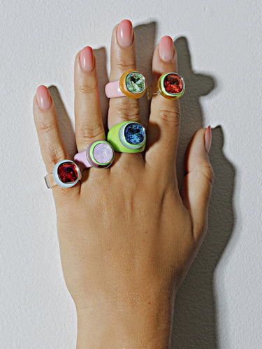 colorful cocktail rings