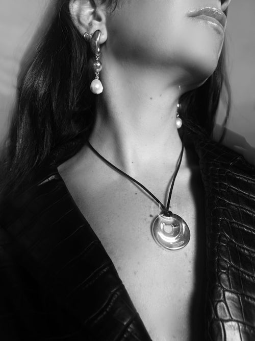 silver sculptural necklace