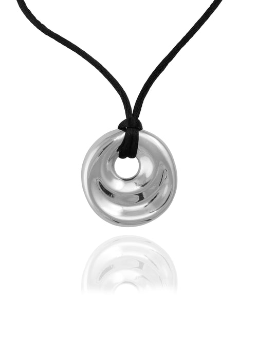 silver silk cord necklace